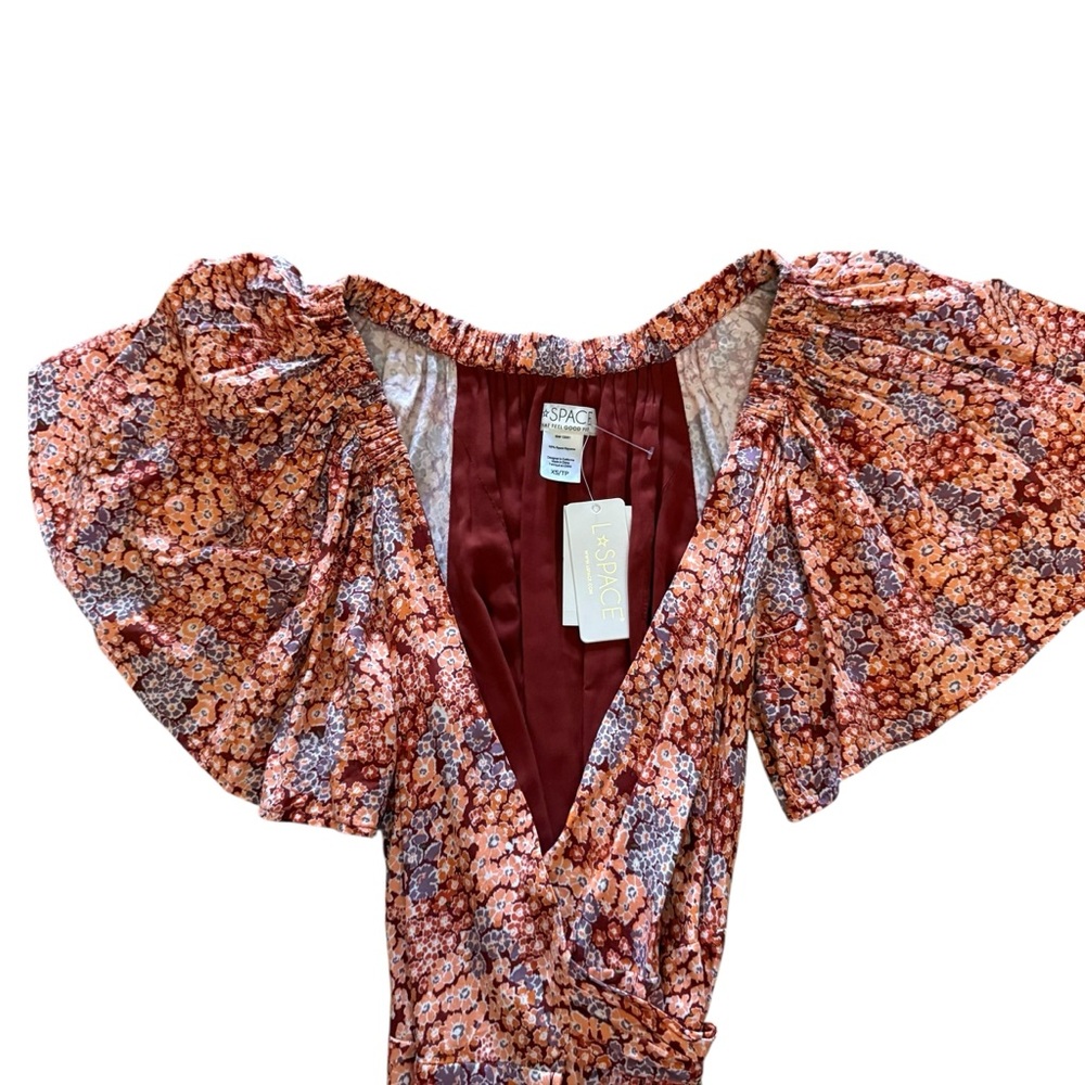 NWT L*Space Revolve Panama Maxi Wrap Floral Cover Up Dress Womens XS - Picture 4 of 7